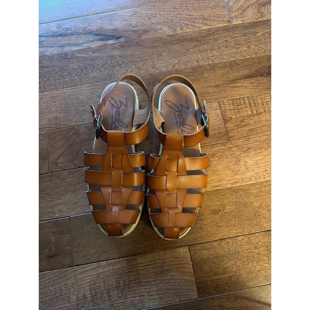 ZODIAC Women's Brown Woven Espadrille Wedge Sandals 8.5 Closed Toe
